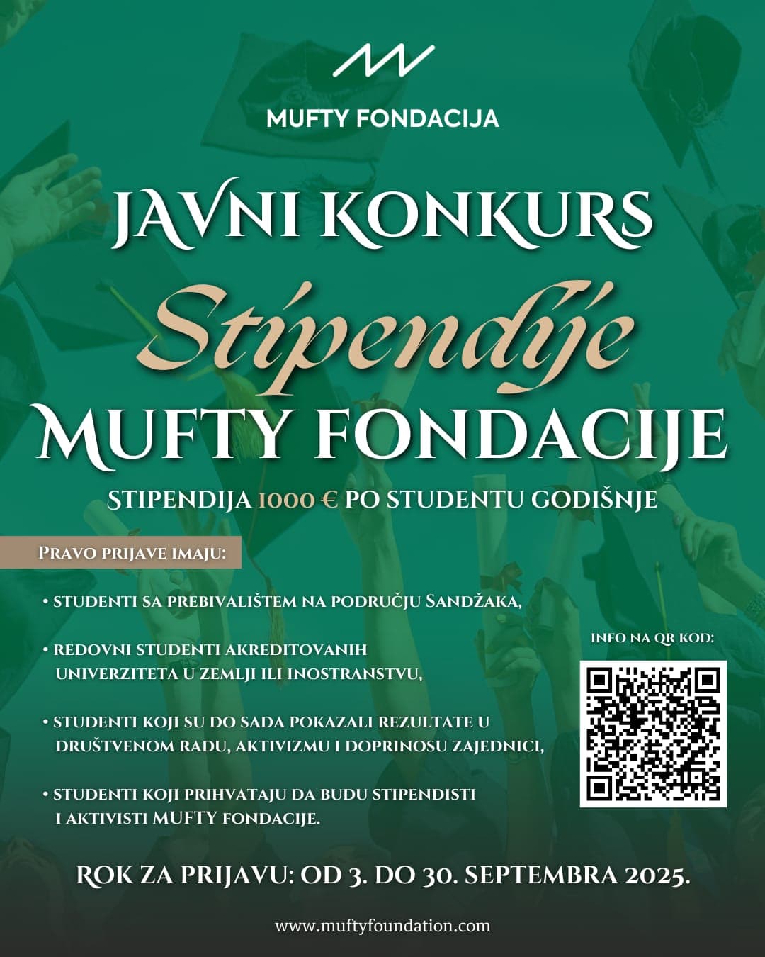 Javni konkurs - Stipendije Mufty fondacije