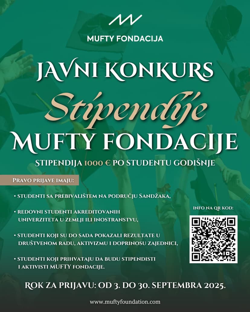 Javni konkurs - Stipendije Mufty fondacije